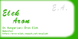 elek aron business card